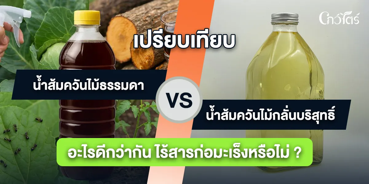 เปรียบเทียบ น้ำส้มควันไม้ธรรมดาน้ำส้มควันไม้กลั่น